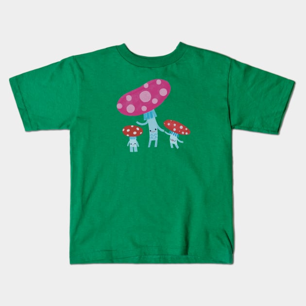 Mushroom Family Kids T-Shirt by Kath Waxman Illustration